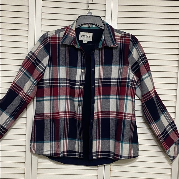 Orvis Tops - Orvis Plaid Flannel Fleece Lined Shirt Jacket Size M